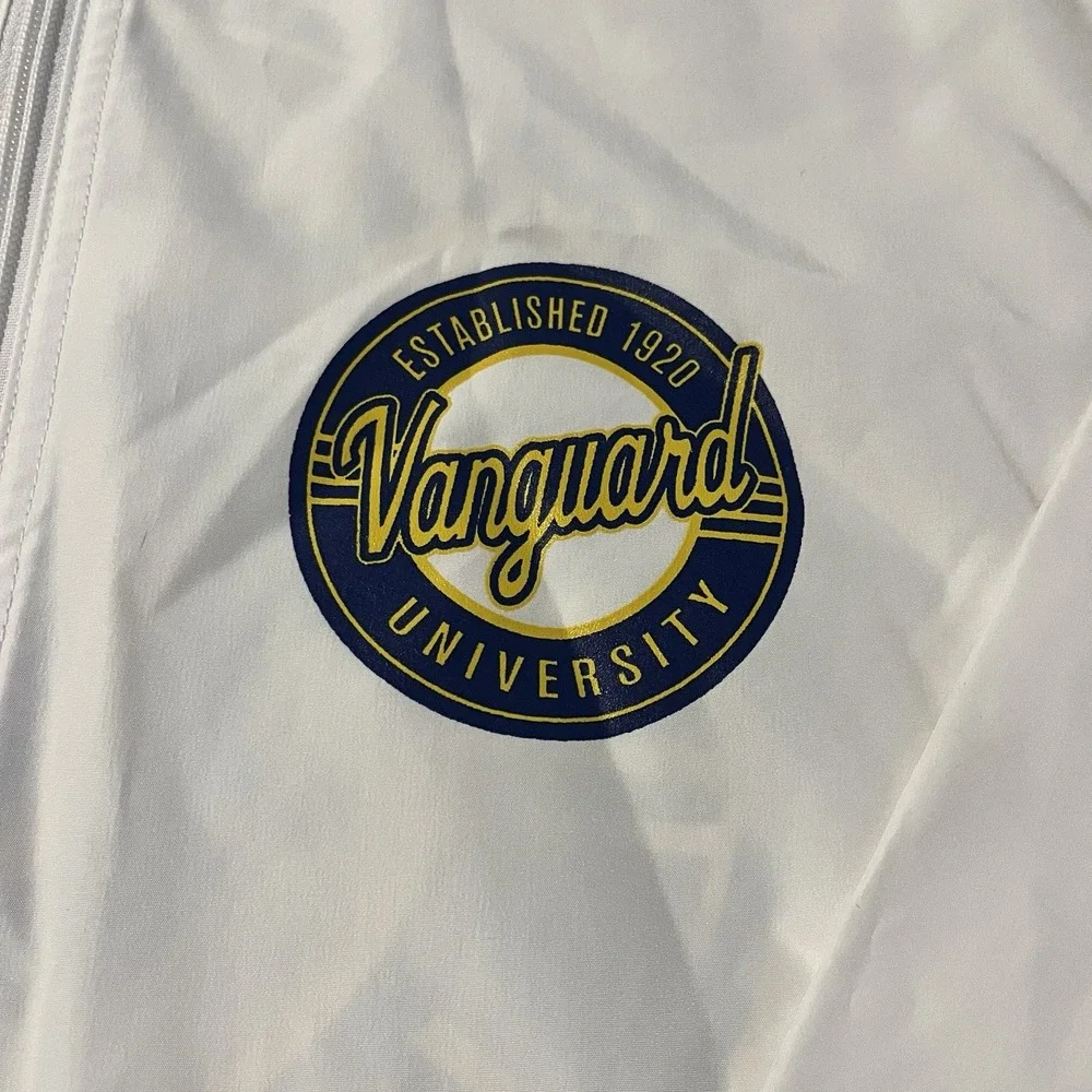 Vanguard University Men S Windbreaker Hoodie Rain Anorak‎ Coat White